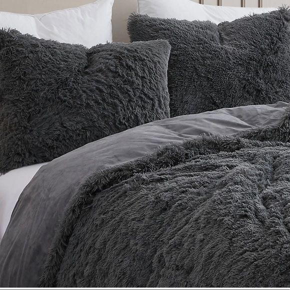 Sweet home collection comforter set with shams king dark grey - Picture 1 of 2